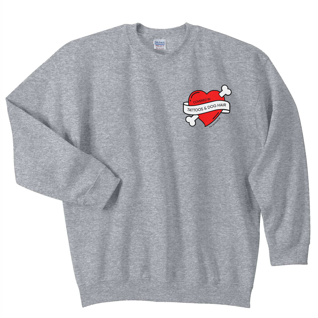 Covered in Tattoos & Dog Hair Crewneck Sweatshirt