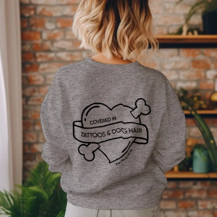 Covered in Tattoos & Dog Hair Crewneck Sweatshirt