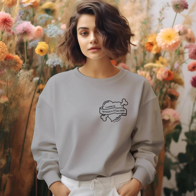 Covered in Tattoos & Dog Hair Crewneck Sweatshirt