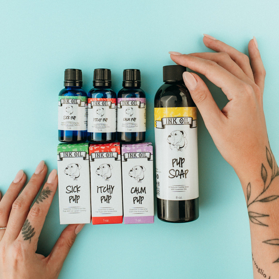 Pup Pack Dog Set from Pup Oils – All-Natural Care for Your Furry Friend! – Pup Oils for Calming, Allergies, Digestion, & Cleaning for Dogs