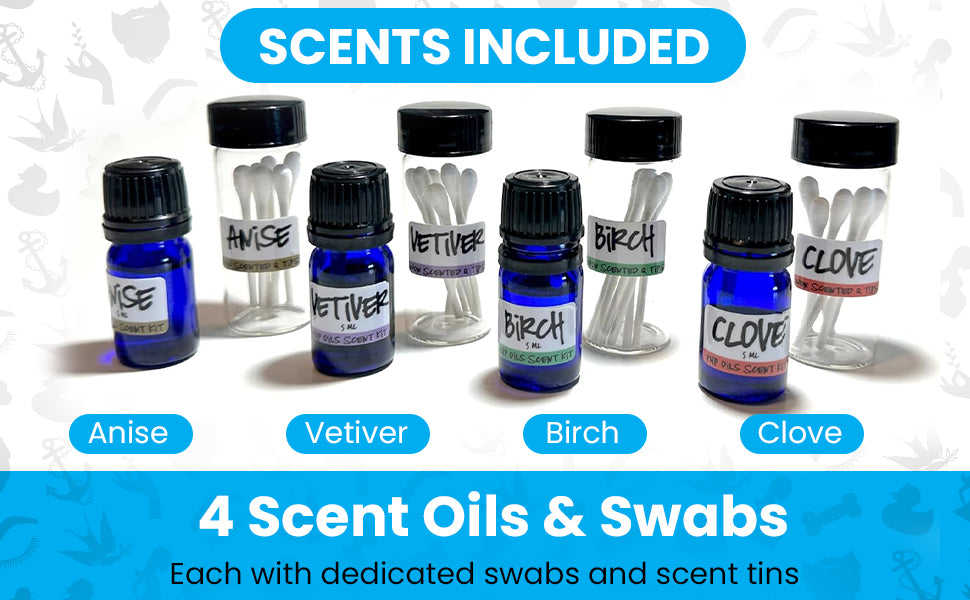 4 Scent Oils & Swabs